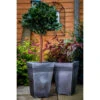 B&M Milano Tall Square Planter Pewter Effect 46 X 30cm -Garden Furniture Sales 278293 milano tall square planter pewter effect 46x30cm