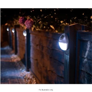 Solar Powered Fence Lights 10pk Silver - Cool White 5 Solar Powered Fence Lights 10pk Silver - Cool White - Image 3
