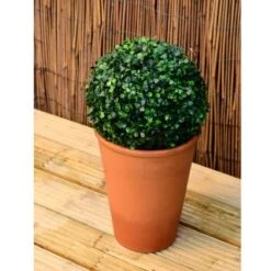 Solar Powered Topiary Ball - White LED 28cm -Garden Furniture Sales 3069331 hanging topiary night edit1