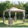 B&M Luxury Steel Framed Gazebo 2.5m - Taupe -Garden Furniture Sales 318959 GAZEBO 1