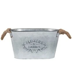 B&M Galvanised Oval Planter -Garden Furniture Sales 319017 galvanised oval planter 2