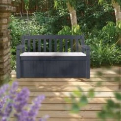 B&M Keter Eden 2-in-1 Bench Storage Set -Garden Furniture Sales 320978 keter eden 2in1 bench storage set 2