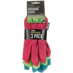 B&M Rolson Gardening Gloves 3pk -Garden Furniture Sales 330111 rolson gardening gloves 3pk pink green blue1