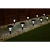 Solar Powered Black Post Lights - White 8pk -Garden Furniture Sales 331191 solar post lights 9pk white1