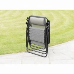 B&M Dakota Zero Gravity Relaxers - Grey 2pk -Garden Furniture Sales 331325 2 zero gravity relaxers grey 3