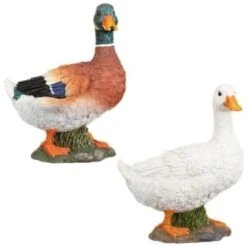 B&M Resin Duck Garden Ornament - White -Garden Furniture Sales 342055 resin duck ornament group