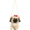 B&M Swinging Dog Garden Ornament - Shih Tzu -Garden Furniture Sales 342057 swinging dogs bow