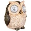 B&M Solar Resin Owl With Crystal Eyes - Brown -Garden Furniture Sales 342059 crystal eyes owl brown