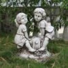 B&M Boy & Girl Seesaw Garden Statue -Garden Furniture Sales 353580 boy and girl on seesaw garden statue