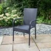 Bali Rattan Effect Stacking Chair -Garden Furniture Sales 353601 bali black rattan stack chair