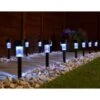 Solar Powered Black Post Lights - Cool White 15pk -Garden Furniture Sales 353602 15pk solar powered black post lights cool white led