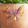 B&M Glitter Plant Pot Hook - Pink Butterfly -Garden Furniture Sales 353658 glitter butterfly pink