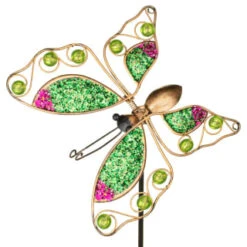 B&M Glitter Stake - Green Butterfly -Garden Furniture Sales 353659 glitter stakes butterfly green 2