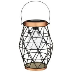 B&M Metal Hexagonal Solar Lantern - Copper