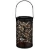 Tropical Cutout Solar Lantern - Black -Garden Furniture Sales 353884 black tropical cut out lantern
