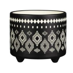 B&M Urban Eden Embossed Footed Planters 3pk - Black -Garden Furniture Sales 366531 3pk urban eden plant pot on tripod stand black 3