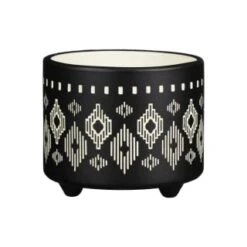 B&M Urban Eden Embossed Footed Planters 3pk - Black -Garden Furniture Sales 366531 3pk urban eden plant pot on tripod stand black 4