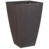B&M Rattan Effect Planter 55m - Brown -Garden Furniture Sales 369862 brown rattan effect planter 55cm