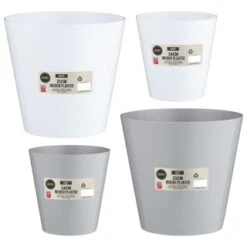 Indoor Planter 21cm - White -Garden Furniture Sales 369890 369891 369892 369893 21cm indoor planter grey 1