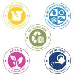 B&M Sonata Planter 71cm - Slate -Garden Furniture Sales 377687 377689 377691 377694 377698 377702 sonata planter slate pewter 33cm 50cm 70cm 2 3