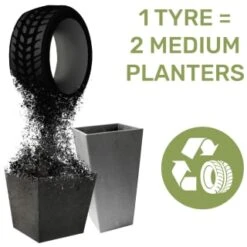 B&M Sonata Planter 50cm - Slate -Garden Furniture Sales 377687 377689 377691 377694 377698 377702 sonata planter slate pewter 33cm 50cm 70cm 4