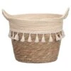 B&M Natural Basket Planter With Fringing -Garden Furniture Sales 379209 island paradise natural basket planter with fringing