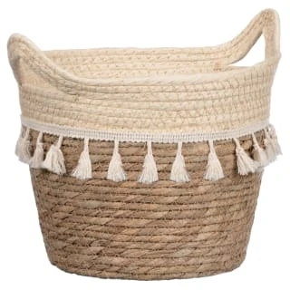 B&M Natural Basket Planter With Fringing 4 B&M Natural Basket Planter With Fringing - Image 2
