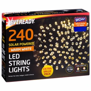 Eveready Solar Powered LED String Lights 240pk - Warm White 4 Eveready Solar Powered LED String Lights 240pk - Warm White - Image 2