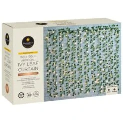 Solar Powered Artificial Ivy Leaf Curtain 150cm -Garden Furniture Sales 379257 manson and jones 192 ivy leaf curtain led lights warm white