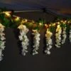 Solar Powered 180cm Artificial Leaf Garland With Wisteria Flowers - Warm White -Garden Furniture Sales 379258 180cm solar powered artificial leaf garland with wisteria flowers 20 warm white micro leds 2