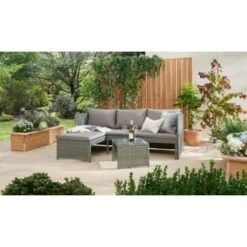 Sorrento Reversible Rattan Effect Corner Sofa Set 2pc -Garden Furniture Sales 379294 379446 sorrento reversible rattan corner set 2