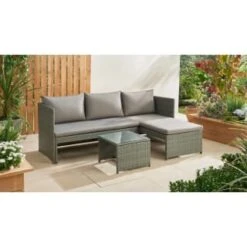 Sorrento Reversible Rattan Effect Corner Sofa Set 2pc -Garden Furniture Sales 379294 379446 sorrento reversible rattan corner set 3