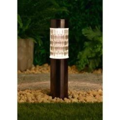 B&M Glass Top Solar Post Light -Garden Furniture Sales 379310 glass top solar post light black nickle 3