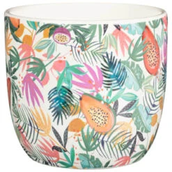 B&M Superbloom Sun Ceramic Plant Pots 3pk - Floral -Garden Furniture Sales 379332 3pk superbloom ceramic plant pots floral 2