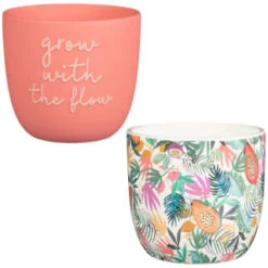 B&M Superbloom Sun Ceramic Plant Pots 3pk - Floral -Garden Furniture Sales 379332 3pk superbloom ceramic plant pots group