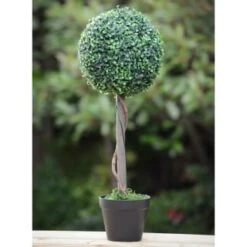 Solar Powered Topiary Tree - White LED 70cm -Garden Furniture Sales 379348 70cm solar powered topiary tree 30 cool white leds 3
