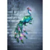 Solar Powered Metal Peacock Wall Art -Garden Furniture Sales 379434 solar powered metal peacock wall art multi colour micro leds