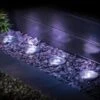 Solar Powered Stainless Steel Ground Lights 4pk -Garden Furniture Sales 379476 4pk solar powered stainless steel ground lights cool white leds