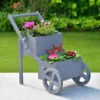 Wooden Market Stall Planter - Grey -Garden Furniture Sales 379569 grey wooden market stall planter 2