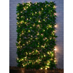 Bloom Solar Powered Expanding Artificial Leaf Trellis 200 X 100cm -Garden Furniture Sales 379978 expanding leafy trellis 100 leds 2x1m 4