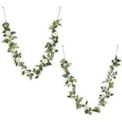 Artificial Rose Garland 180cm - Pink -Garden Furniture Sales 379984 180cm rose garland peach group
