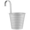 B&M Ribbed Matt Tin Hooked Pot Planter - Grey -Garden Furniture Sales 382182 simply garden ribbed tin decorative pot with handle grey