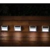 Solar Powered Stainless Steel Fence Lights 4pk -Garden Furniture Sales 382952 4pk solar powered stainless steel fence wall lights cool white leds 2