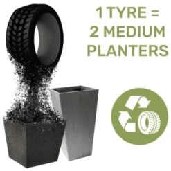 B&M Octavia Planter 28cm - Slate -Garden Furniture Sales 383769 383770 383772 383773 octavia planter slate pewter 28cm 38cm 2 1
