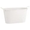 B&M Ribbed Matt Tin Trough With Handles - Cream -Garden Furniture Sales 392741 simply garden ribbed tin trough white