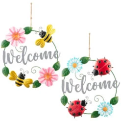 B&M Welcome Metal Wreath - Bee -Garden Furniture Sales 392755 welcome wreath group