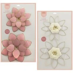 B&M Flower Wall Plaques 2pk - Pink -Garden Furniture Sales 392757 2pk metal wall flowers group