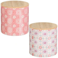 B&M Ceramic Candle With Wooden Lid - White -Garden Furniture Sales 392775 large printed ceramic candle with wooden group