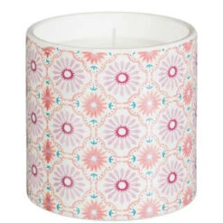 B&M Ceramic Candle With Wooden Lid - White -Garden Furniture Sales 392775 large printed ceramic candle with wooden lid white 3