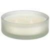 B&M Frosted 3 Wick Candle - White -Garden Furniture Sales 392776 frosted ribbed glass 3 wick candle white